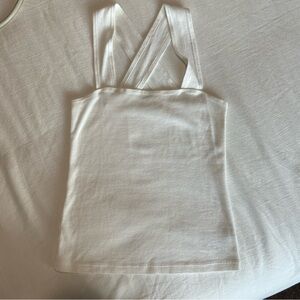 T.la white square neck tank top size S